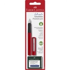 Blister Stilou Scolar Rosu si 6 Cartuse Faber-Castell