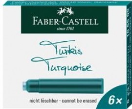 Cartuse Cerneala Mici Turcoaz 6 Buc/cutie Faber-Castell